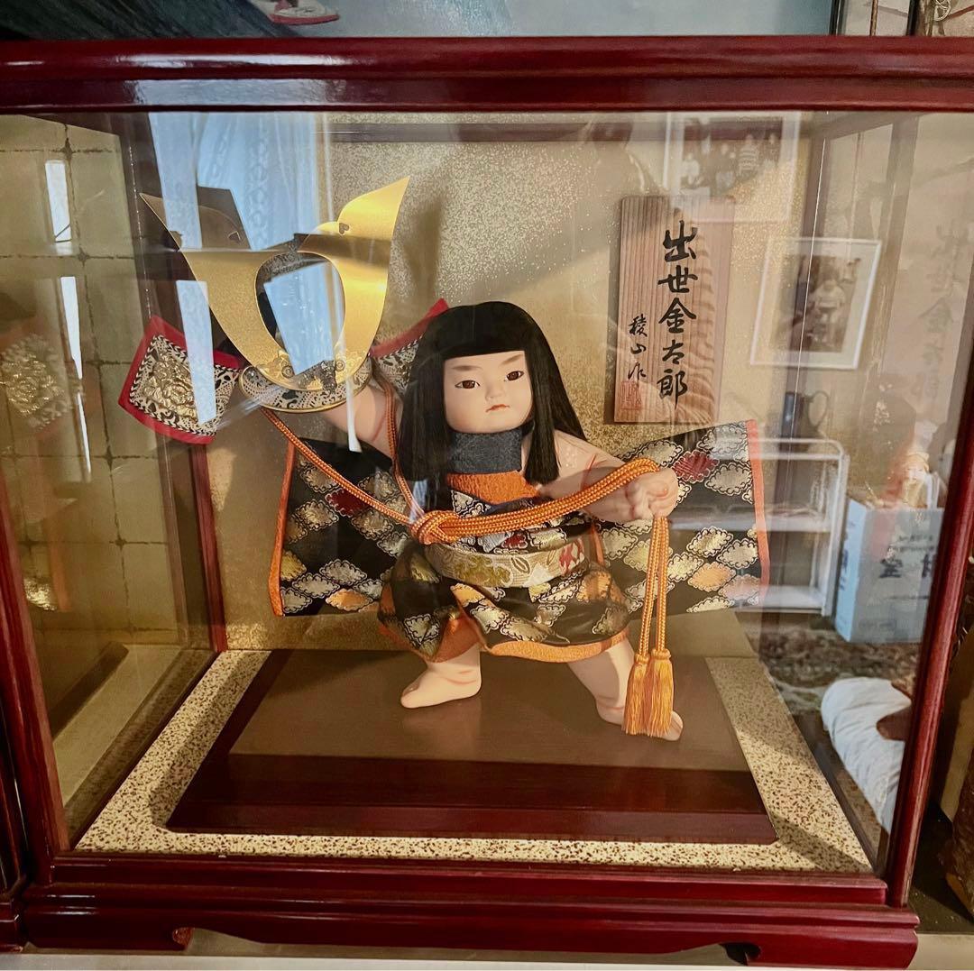 出世金太郎人形 伝統的な陶器製　五月人形　ケースた付き