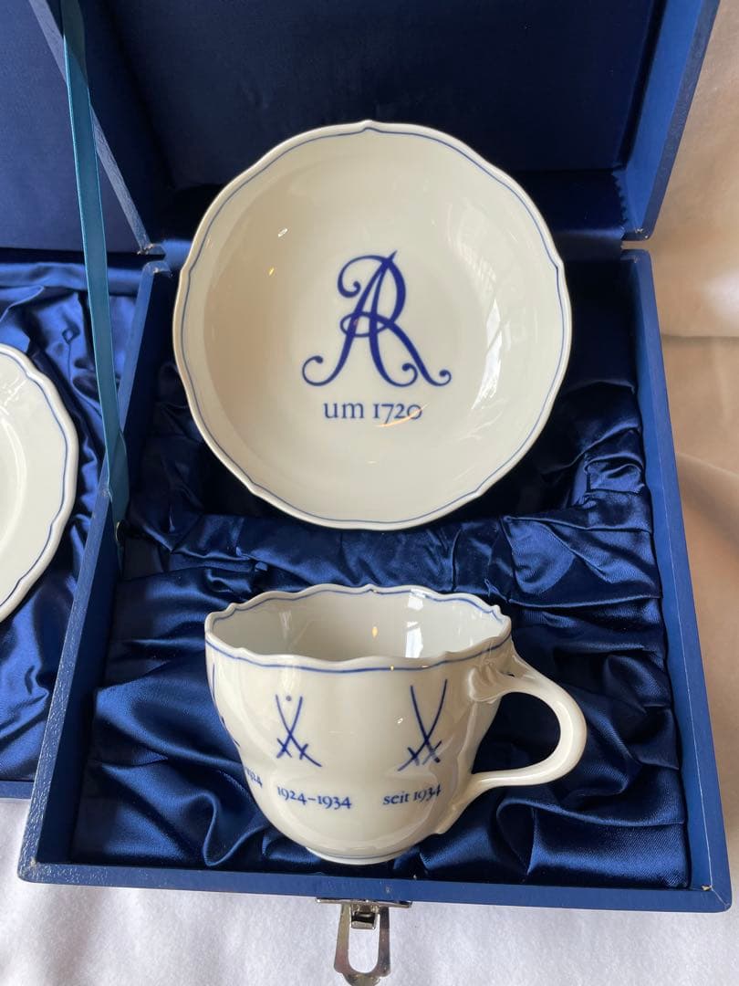 【箱付】マイセン 歴代マーク ティーセット トリオ カップ＆ソーサー プレート