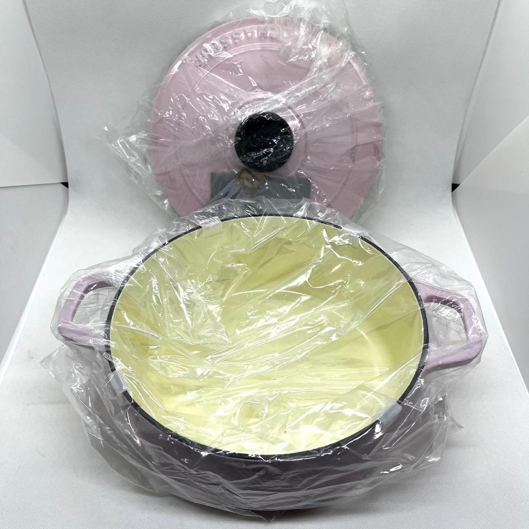 シャスール　ラウンドキャセロール　20cm ピンク　未使用