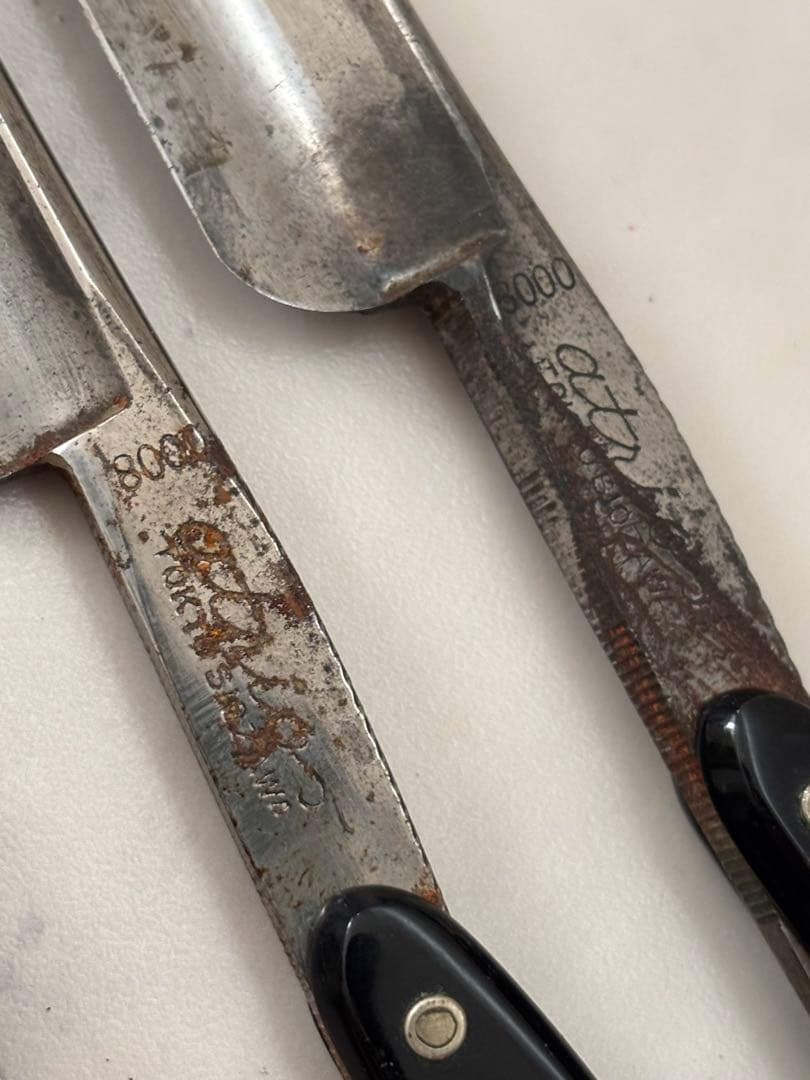 西洋カミソリ　カミソリ 理容道具 理容 塩澤 政明 8000 TRADEMARK