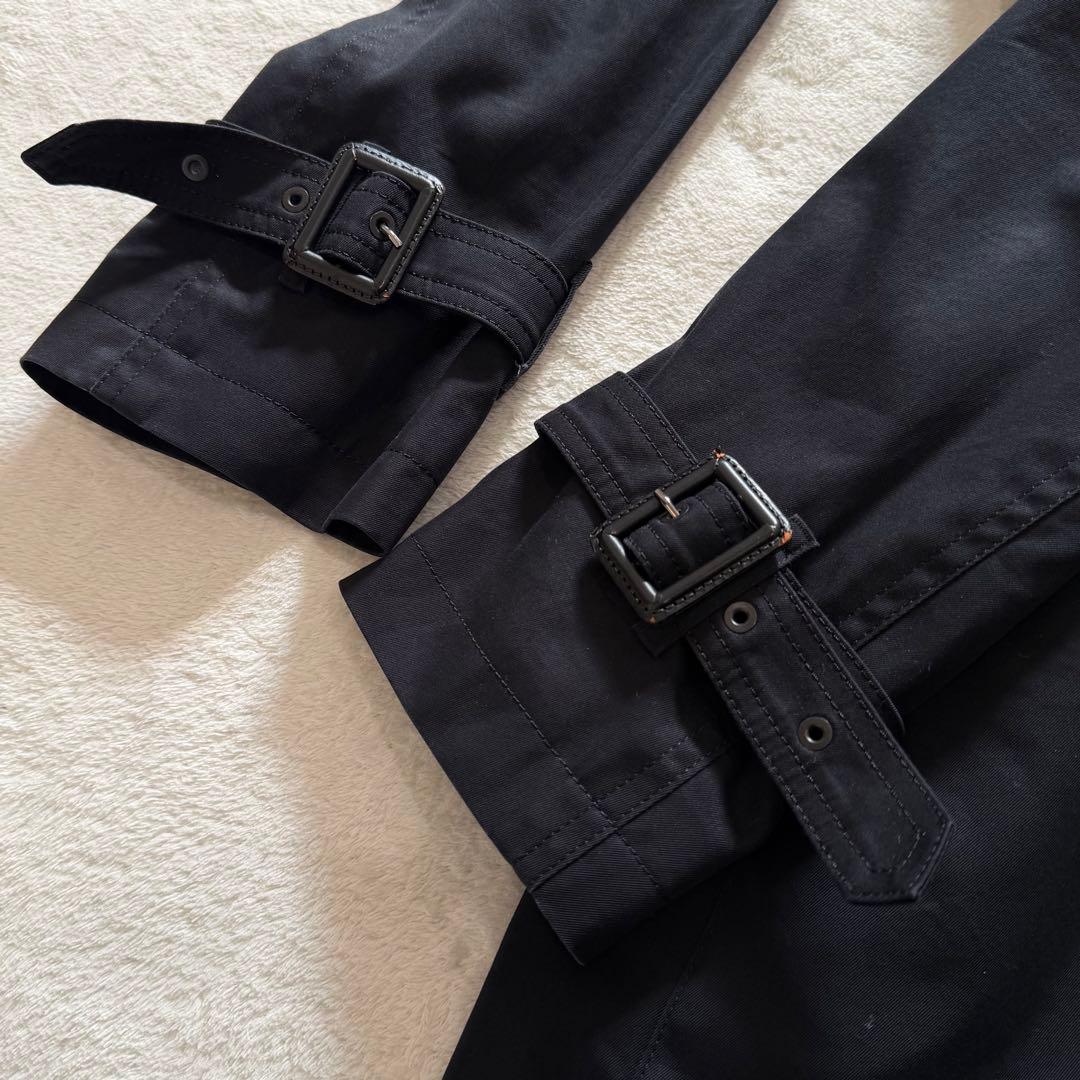 バーバリーブラックレーベル　トレンチコート　2way　チェック　ライナー　黒　L