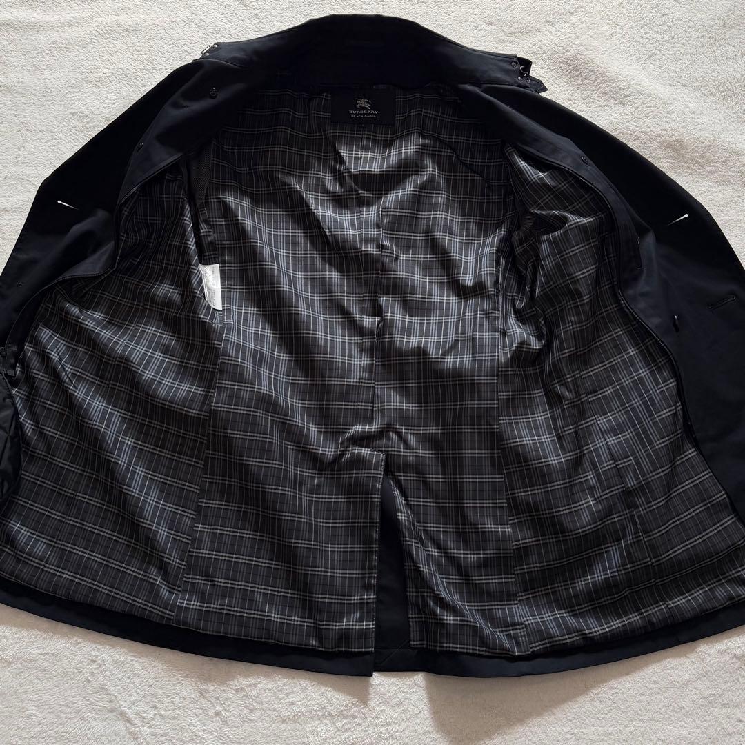 バーバリーブラックレーベル　トレンチコート　2way　チェック　ライナー　黒　L