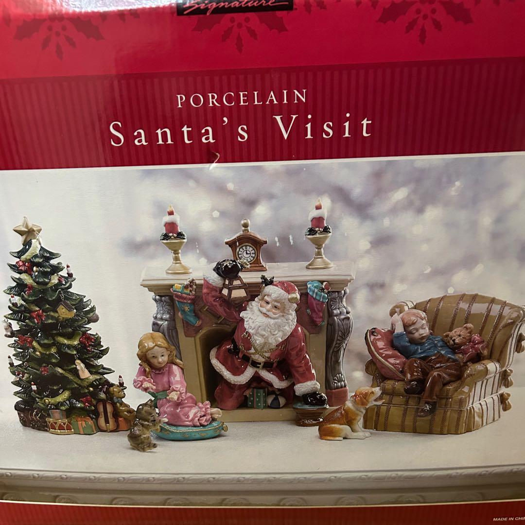 Kirkland Santa's Visit クリスマス磁器製装飾品