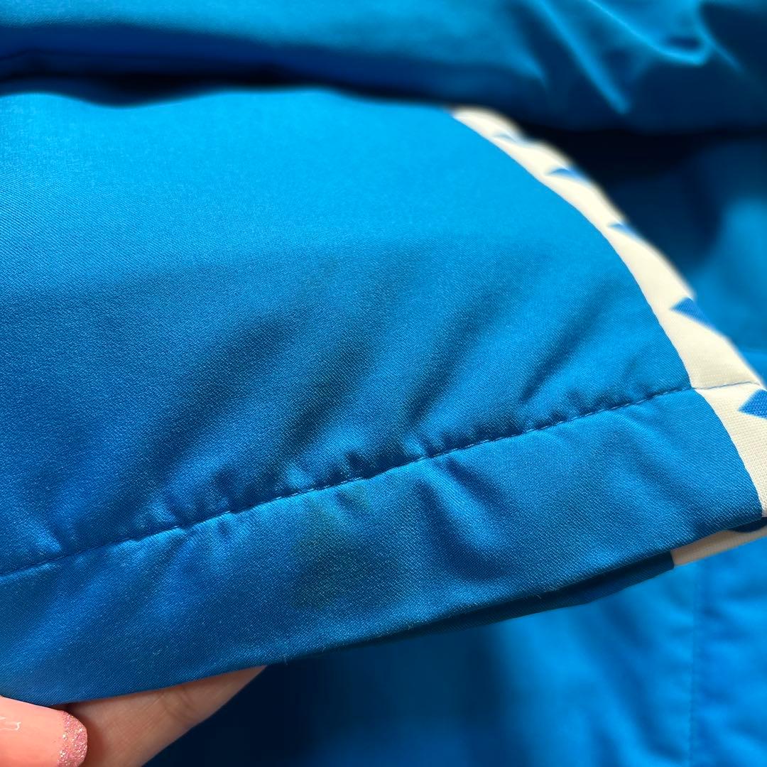 arena フード付きベンチコート 青・黒