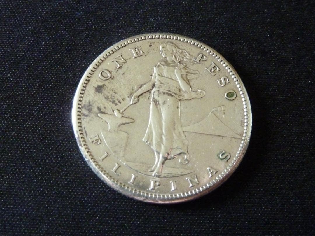 1908年 フィリピン 1ペソ 銀貨 古銭 希少