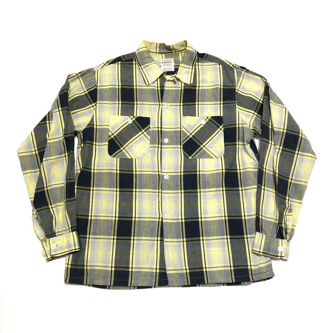 TOWN CRAFT ビンテージ コットン シャツ 黄 黒 灰 チェック 60s