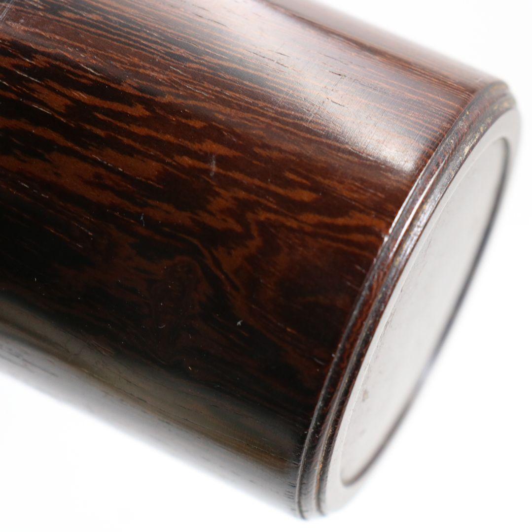 黒檀 中次 薄茶器 茶道具 共箱　V917　N7