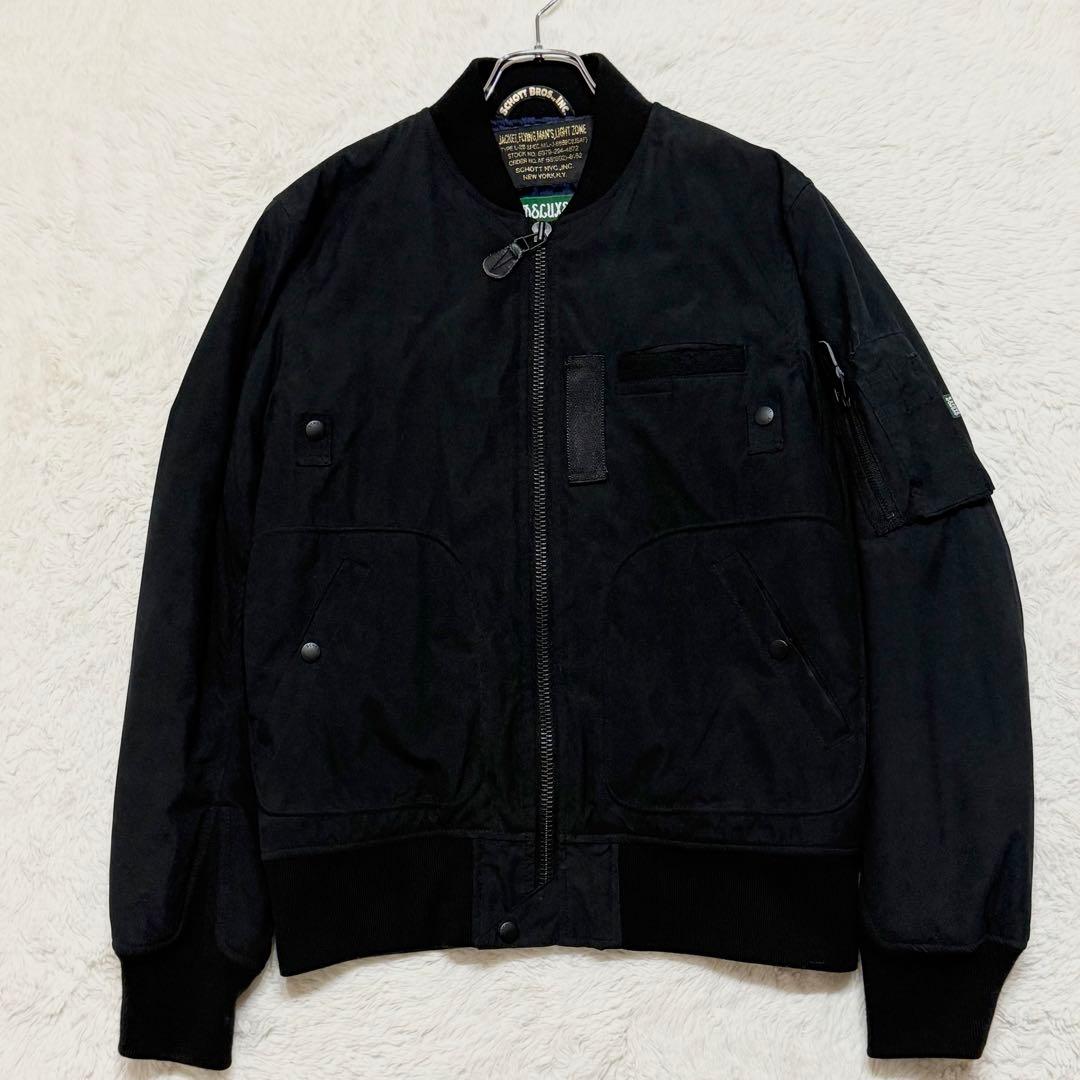 ショット× デラックスク MA-1 中綿フライトジャケット M ブラック