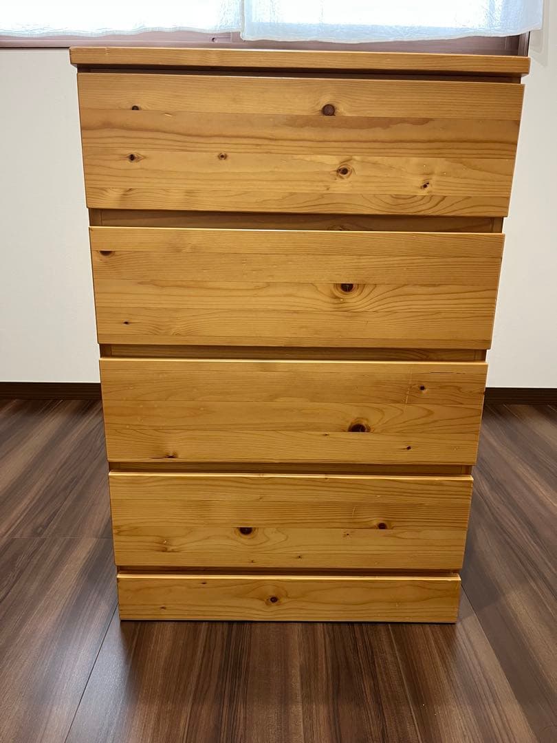 無印良品　パイン材4段　チェスト