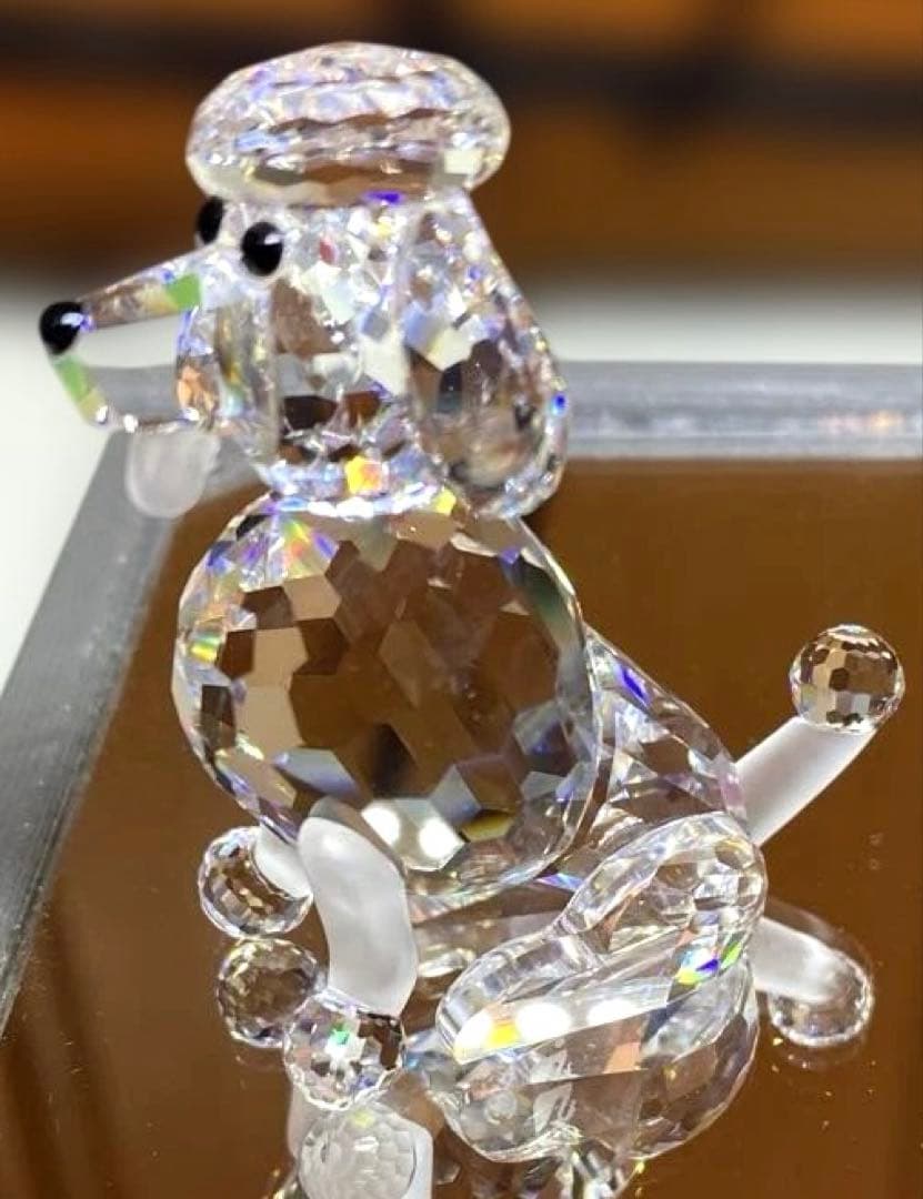 廃盤レア　スワロフスキー座りプードル　犬　プードル　181317