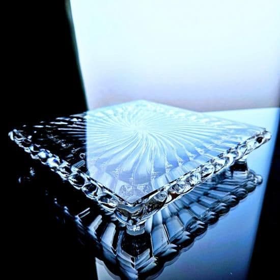 輝くオールドバカラ バンブーの脚付きトレイ【1916年頃】特大プレート