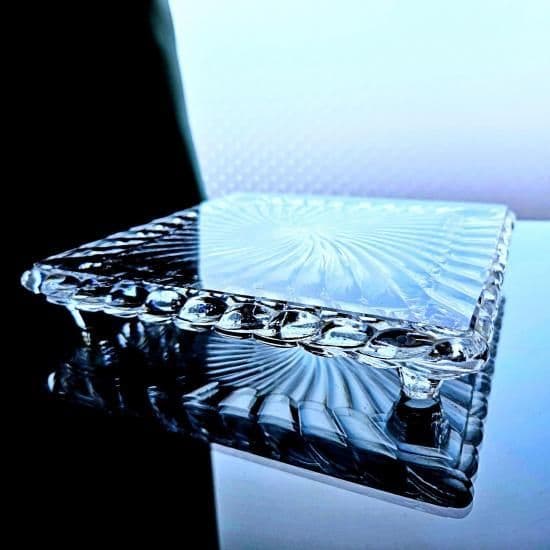 輝くオールドバカラ バンブーの脚付きトレイ【1916年頃】特大プレート