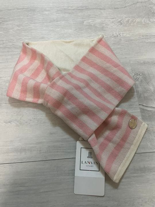 ランバンスポール　ゴルフ　マフラー　ピンク　ホワイト