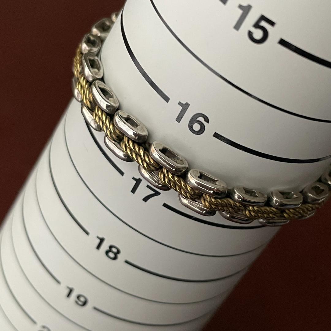 シルバー925 メキシコ ツートーン パンサー チェーンブレスレット メンズ