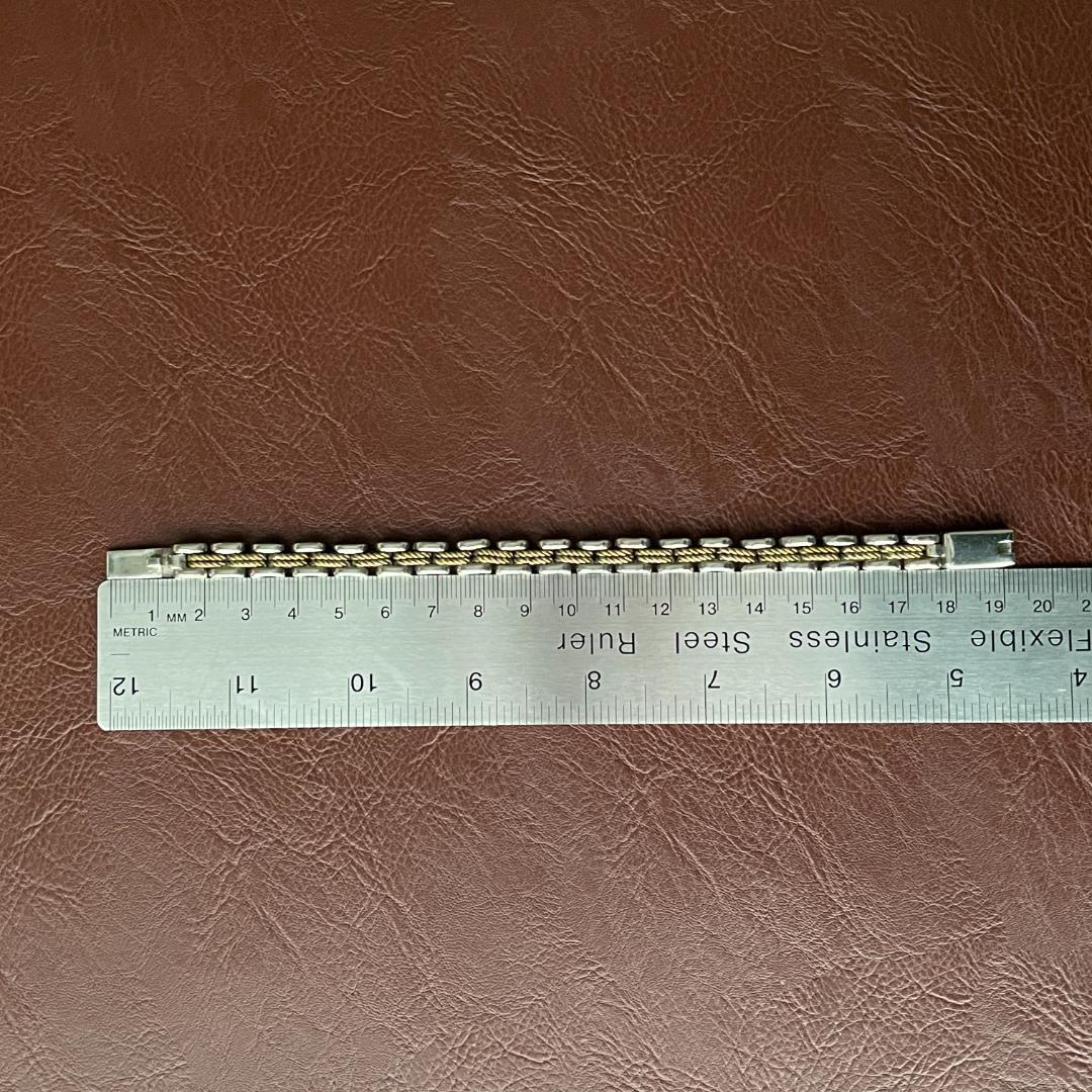 シルバー925 メキシコ ツートーン パンサー チェーンブレスレット メンズ