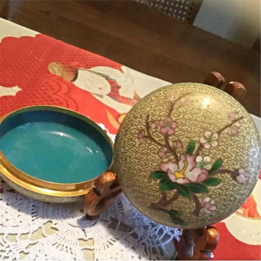 147 アンティーク七宝焼 有線七宝 ジュエリーケース 小物入れ