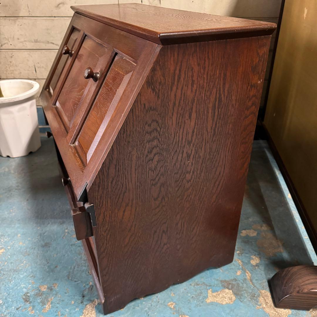 天然木 ナラ材 和製ヴィンテージ ライティングビューロー