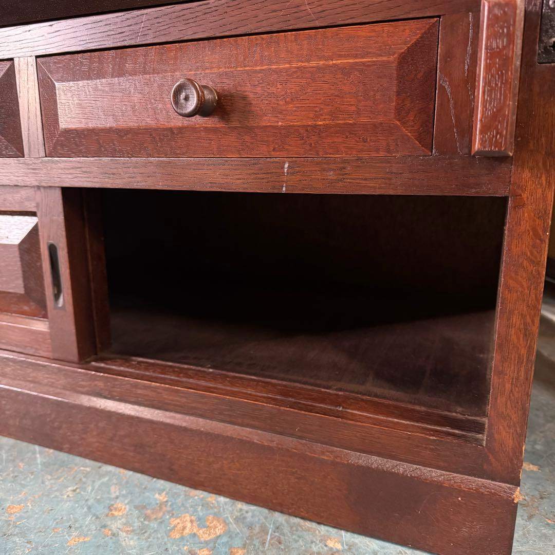 天然木 ナラ材 和製ヴィンテージ ライティングビューロー