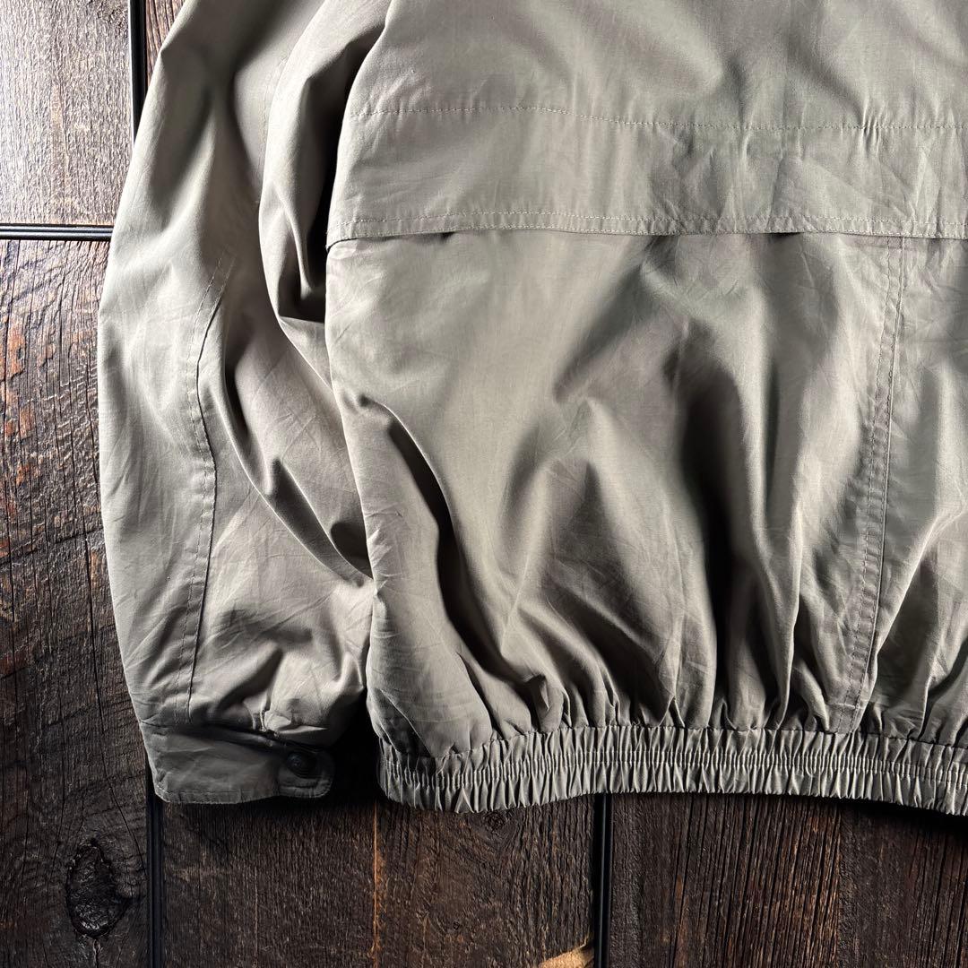 古着　中綿入り　ドリズラージャケット　短丈ブルゾン　切り替え襟ライトベージュL.