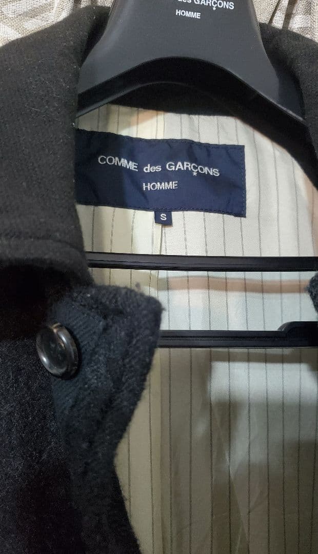 COMME des GARÇONS HOMME 縮絨バルマカーンコート 黒
