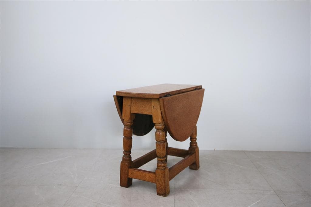 英国アンティーク木製ドロップリーフコーヒーテーブル/バタフライ机(91-106)