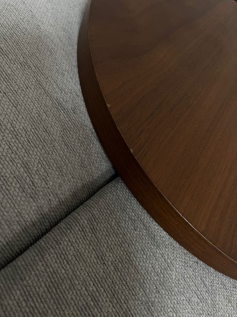 グラード用 テーブル丸 BR色 木製テーブル 黒い金属脚