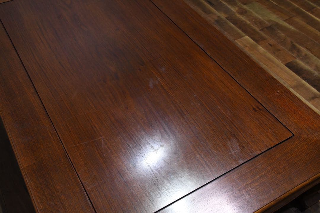 BKK94 伝統工芸 大阪唐木指物 尾崎作 花梨 無垢材 座卓 5尺 唐木家具