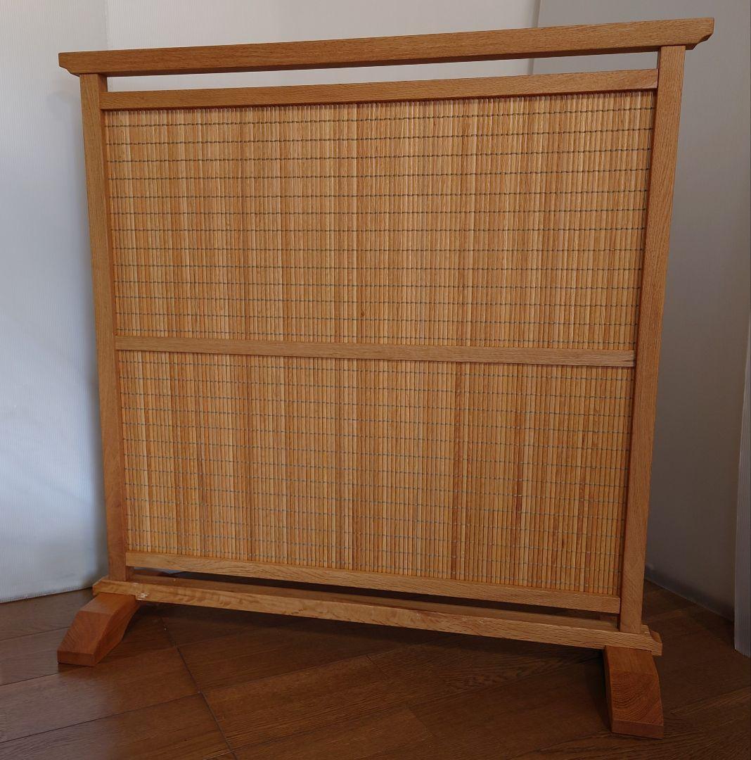 衝立　 天然杢楢無垢材衝立　和風間仕切り　自然オイル手塗り塗装木地仕上げ⑫