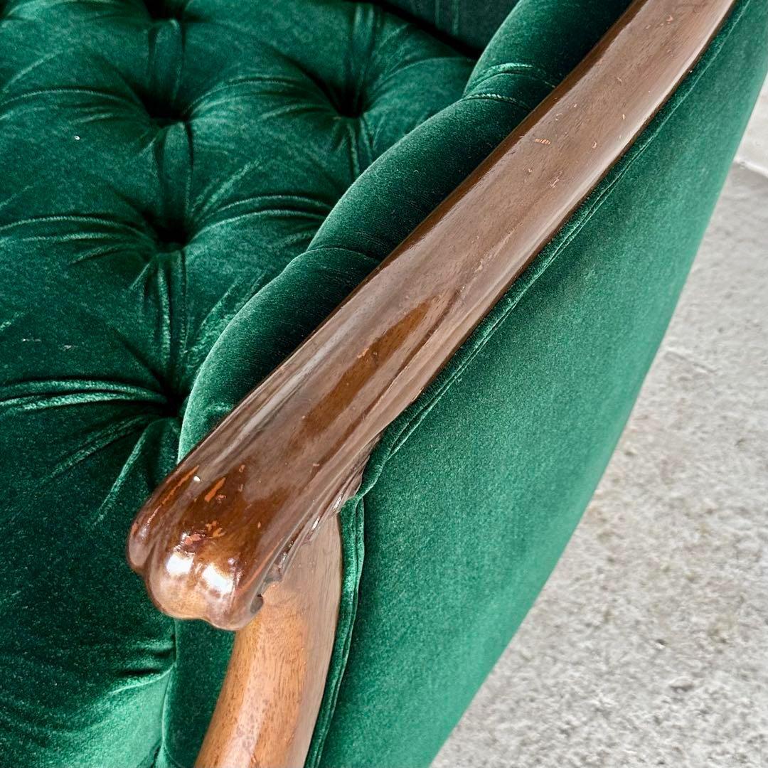 ★魅惑のグリーン★maruniマルニ木工 グリーンベルベット　ベルサイユ ソファ