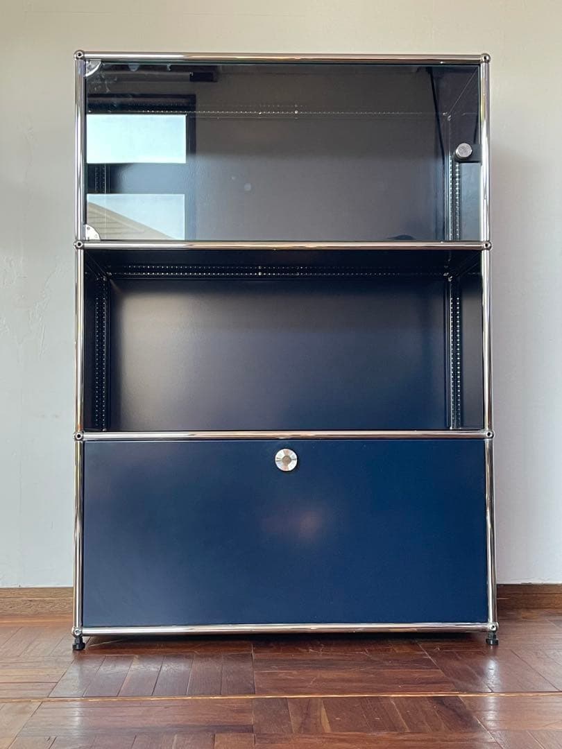 USM ハラー システム 1列 3段 ガラスドア スライドドア キャビネット