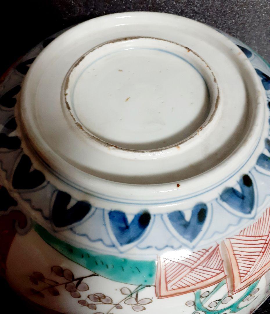 江戸時代末期～明治時代　古伊万里　錦手　竹梅に鳳凰の図　大中小　３つ重鉢　無傷！