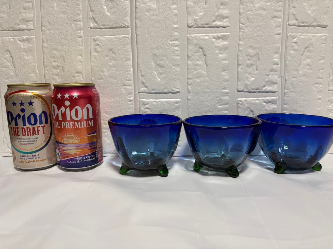 【稲嶺盛吉】琉球ガラス　小鉢3点セット