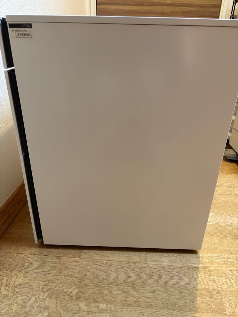 ホワイト 3段引き出しキャビネット 鍵付き