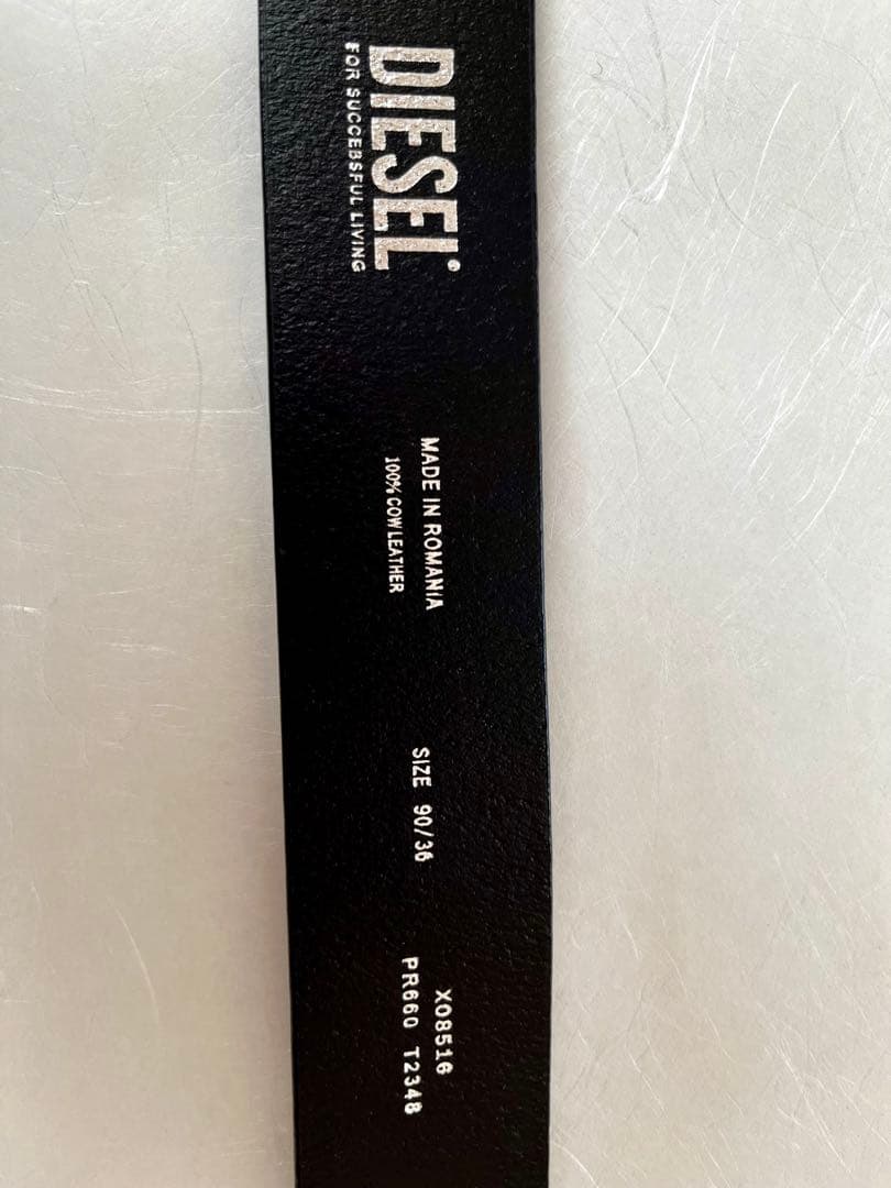 DIESEL ブラックレザー ベルト 90/36