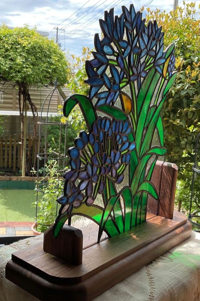 ステンドグラスパネル　アガパンサス