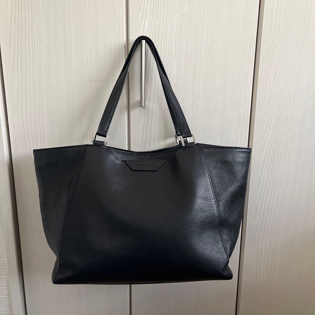PELLE MORBIDA ペッレモルビダ レザートートバッグ ネイビー