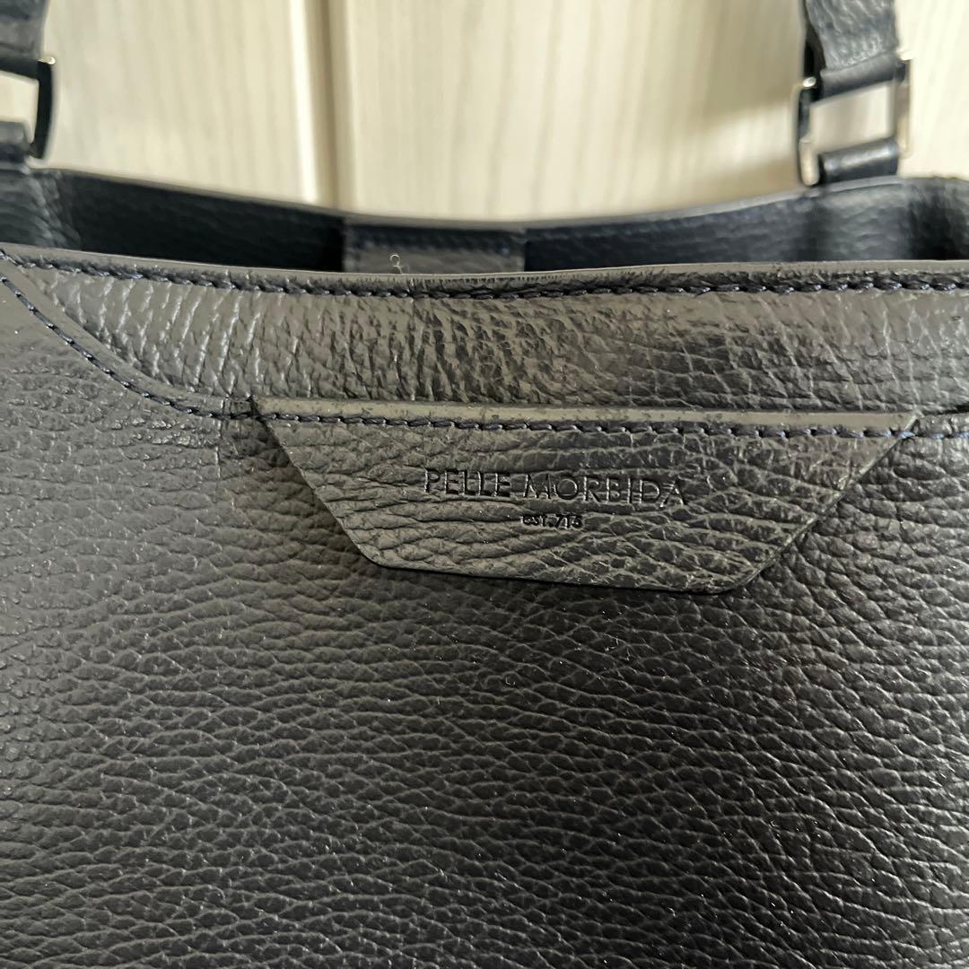 PELLE MORBIDA ペッレモルビダ レザートートバッグ ネイビー