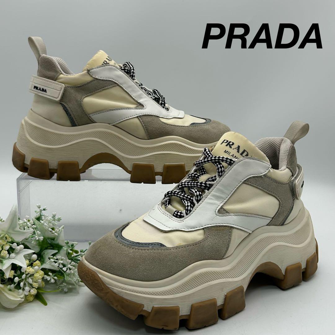 プラダ　PRADA ペガサス　スニーカー　厚底