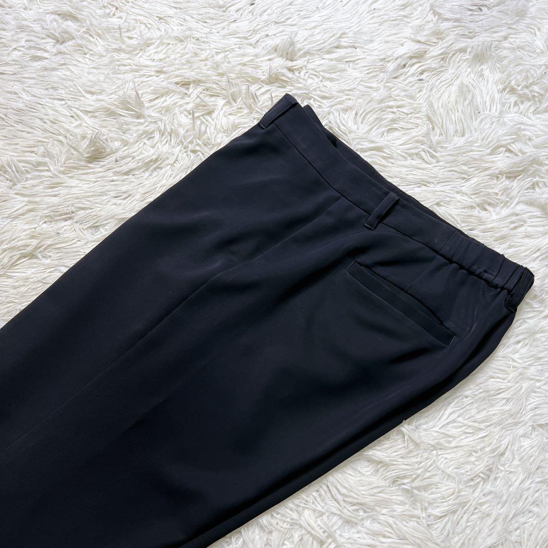 UNTITLED ノーカラー ノーラペル パンツ スーツ ネイビー サイズ2