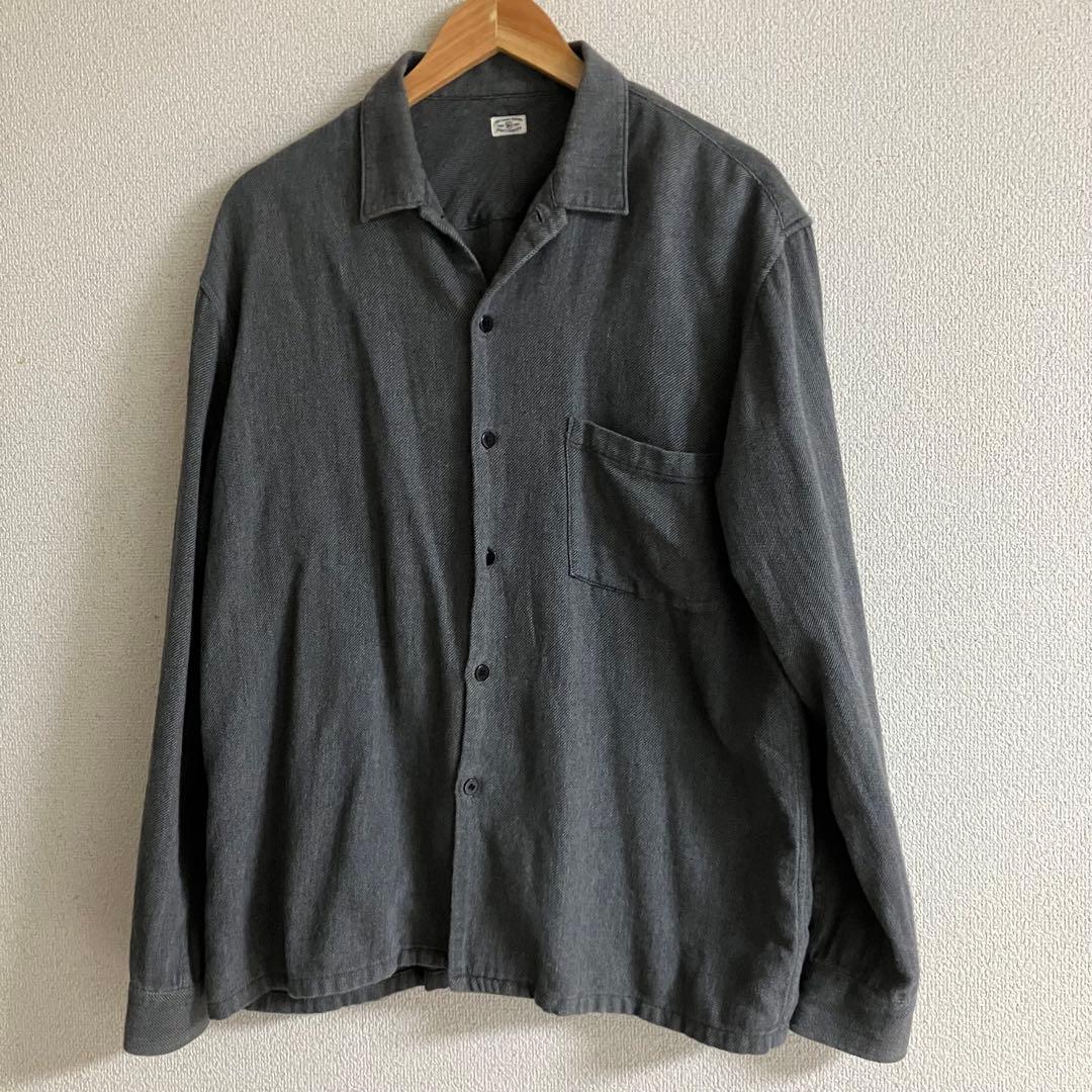 reddish brown コットンシャツ