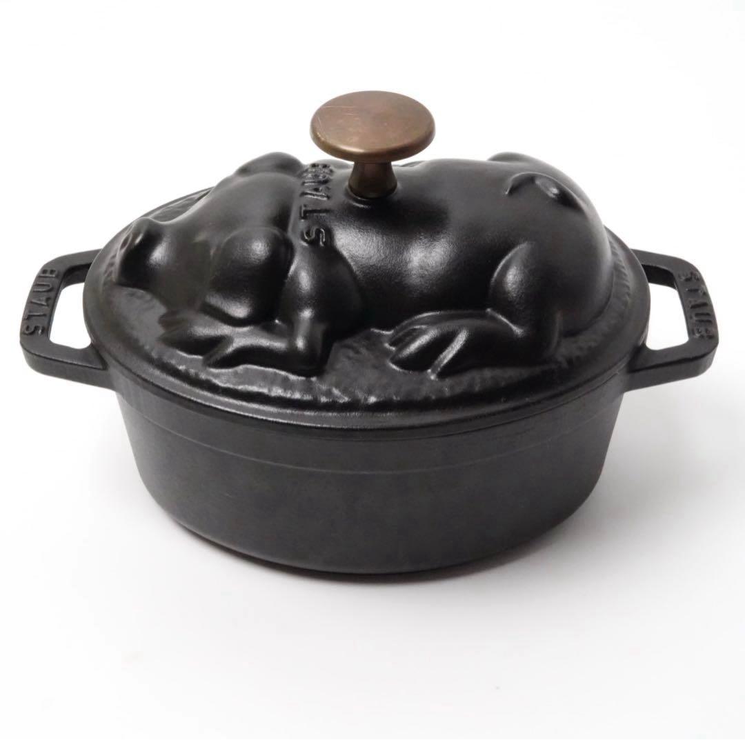 【美品】ストウブ staub ピギー ココット 17cm ブラック