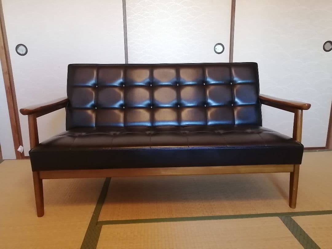 カリモク60　Kチェア　2人掛け　スタンダードブラック