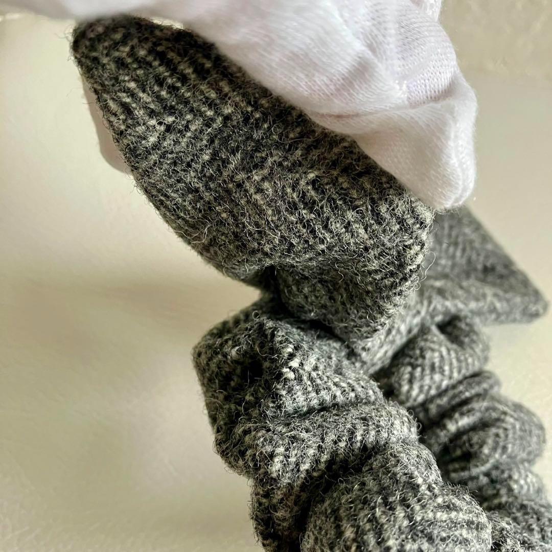 miumiu ミュウミュウ シェブロン ウール リボンシュシュ グレー