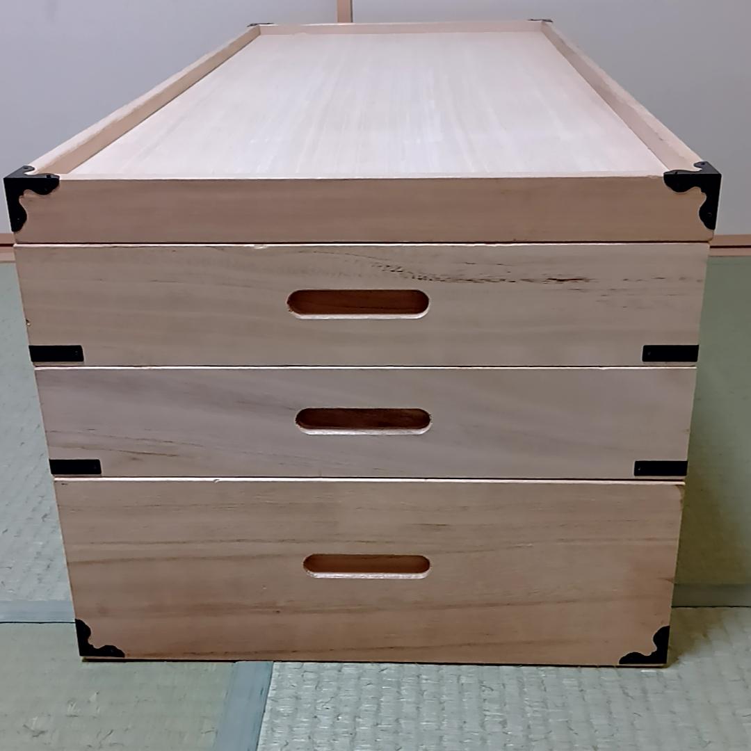 桐箱 衣装箱 蓋つき 衣装ケース 桐ケース 3段 着物