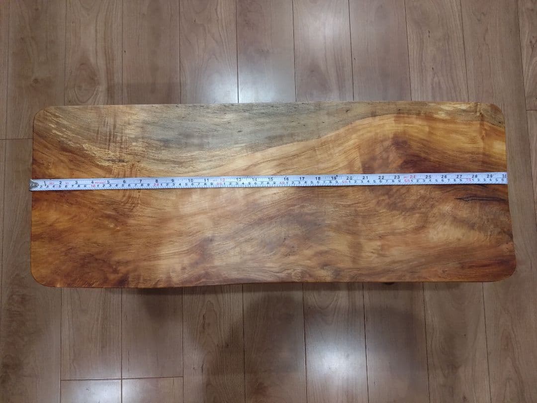 栃（とち）のベンチ80　ローテーブルにも❕栃の杢目が綺麗ですよ❕脚は桜の硬い枝