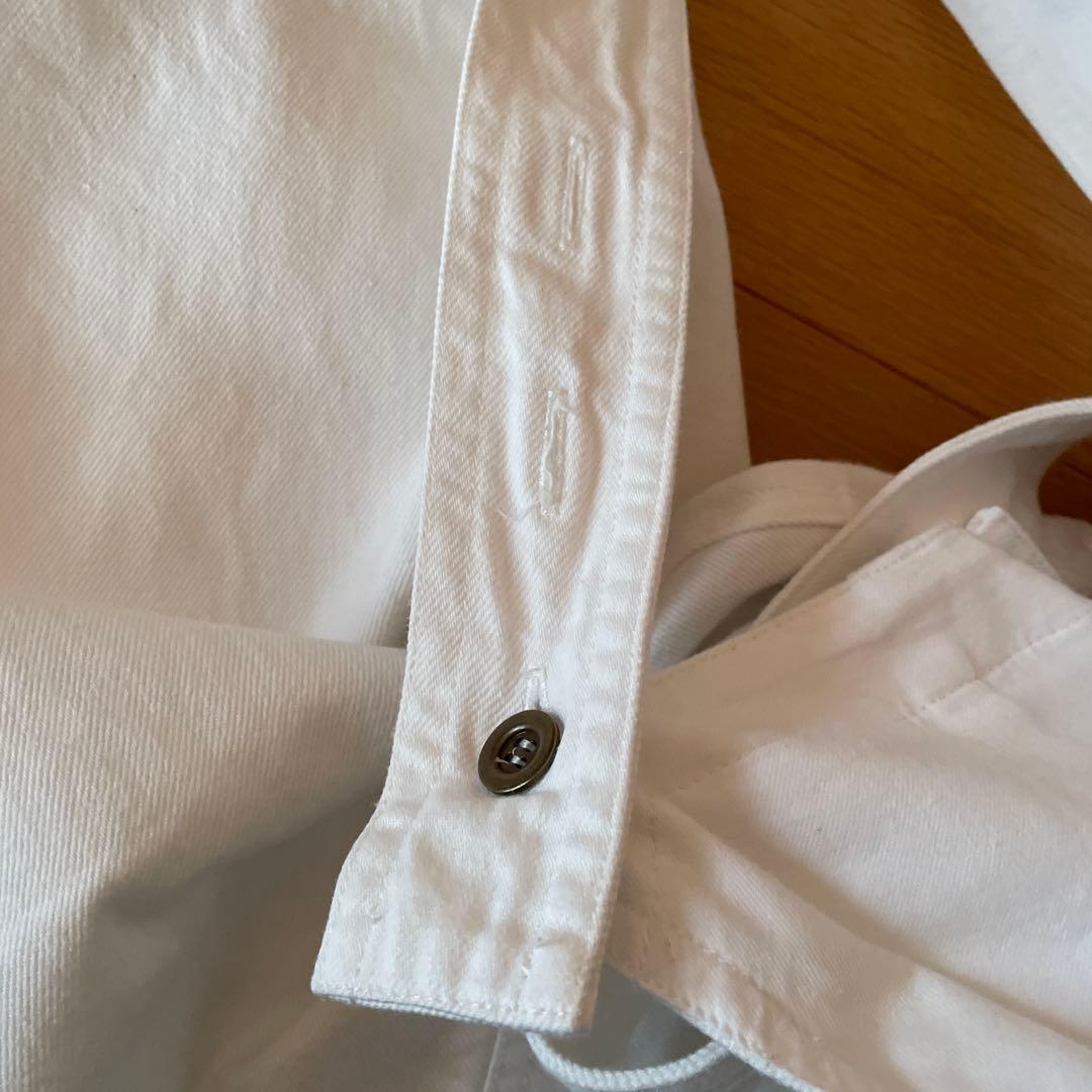 nest Robe デニムフロントホックサロペット　ホワイト