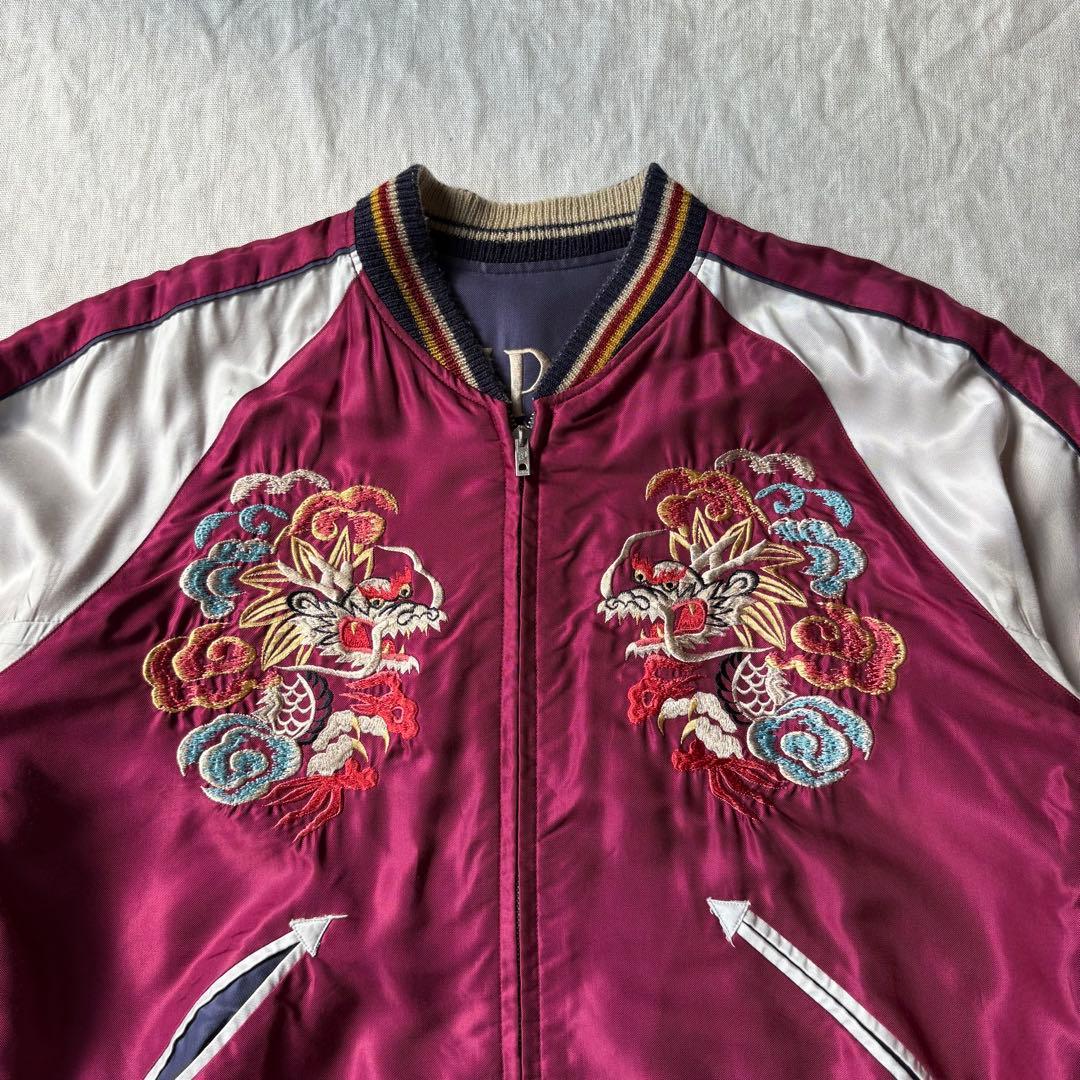 TAILOR TOYO TT11936 スカジャン 鷹 龍 パープル レッド