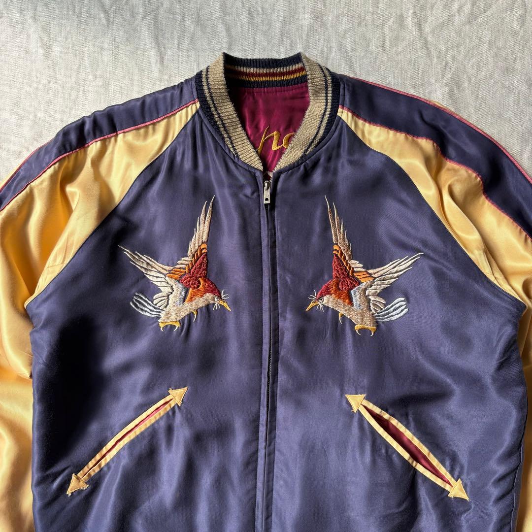 TAILOR TOYO TT11936 スカジャン 鷹 龍 パープル レッド