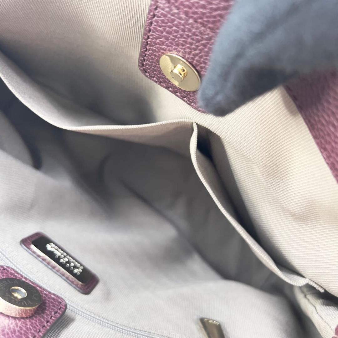 専用品 FURLA トートバッグ パープル ボルドー レザー A4可 未使用級