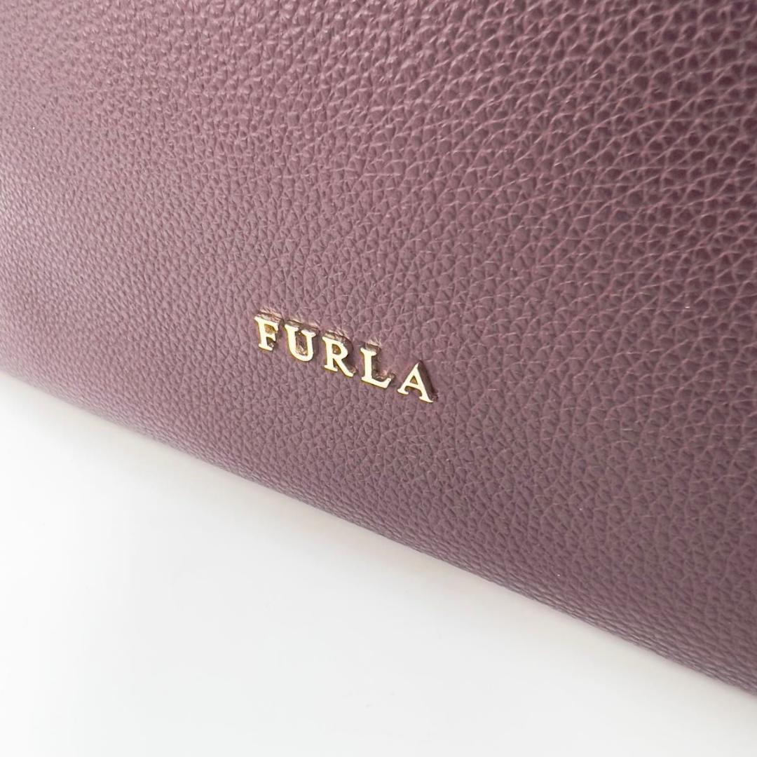 専用品 FURLA トートバッグ パープル ボルドー レザー A4可 未使用級
